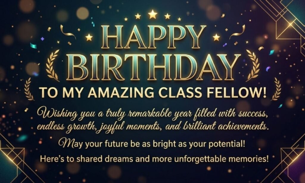 Birthday Wishes of Class Fellow to Post on Social Media