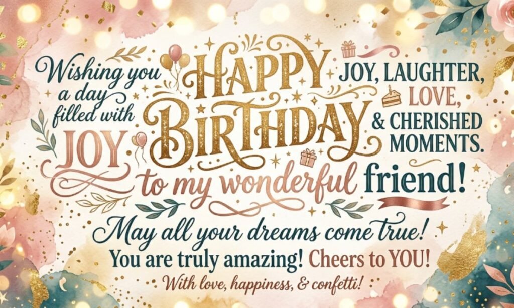 Happy Birthday Wishes for Friend in Text
