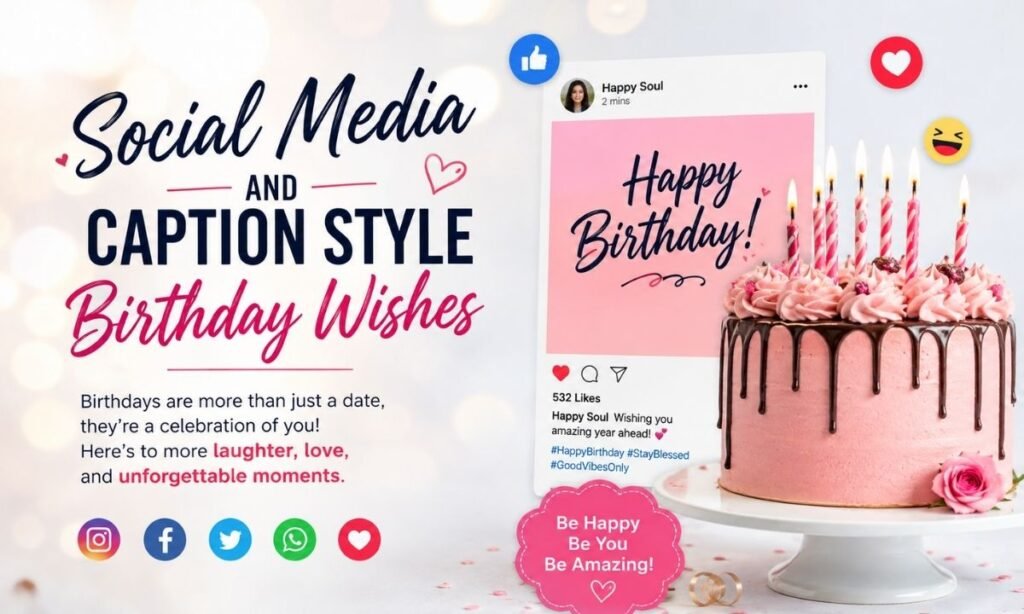 Social Media and Caption Style Birthday Wishes