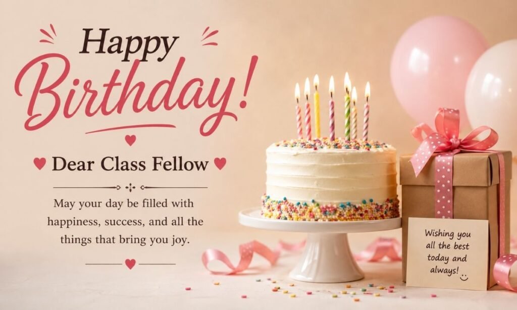 Sweet and Simple Birthday Wishes of Class Fellow