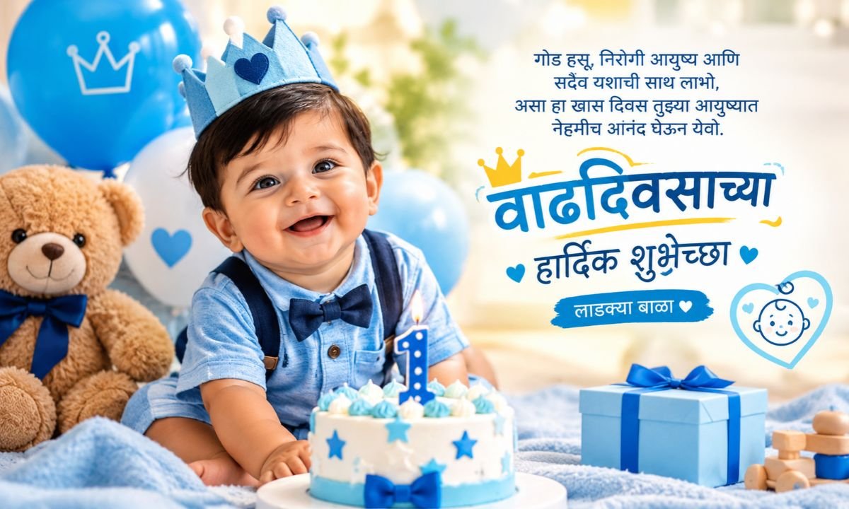 180+ Best Birthday Wishes for Baby Boy in Marathi (2026) | Cute & Heartfelt 🎂💙
