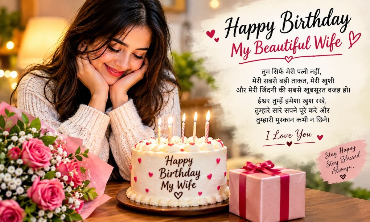 200+ Emotional Wife Birthday Wishes in Hindi English ❤️🥰