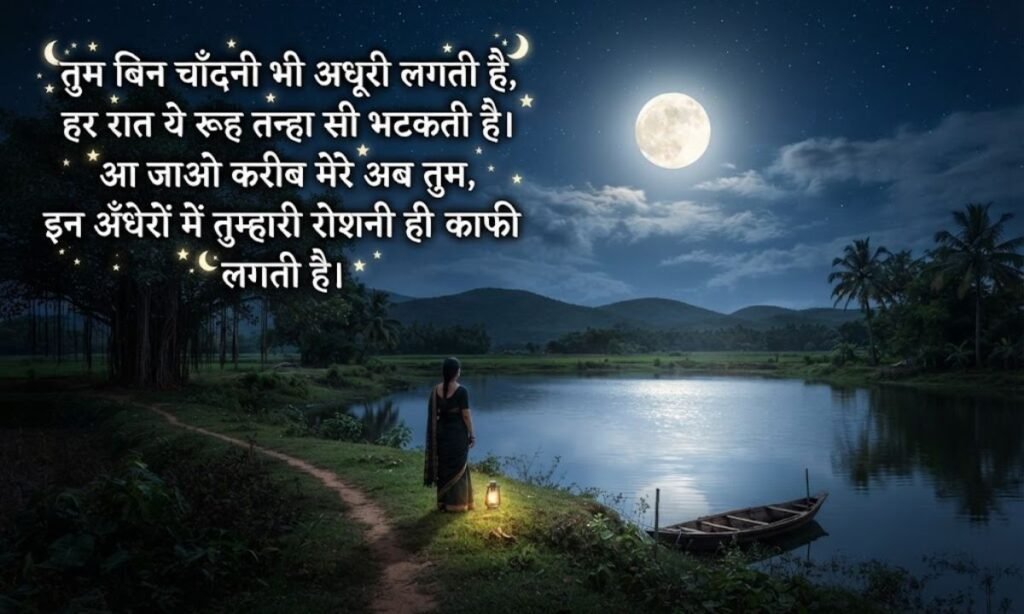 Moon Shayari in Hindi Text