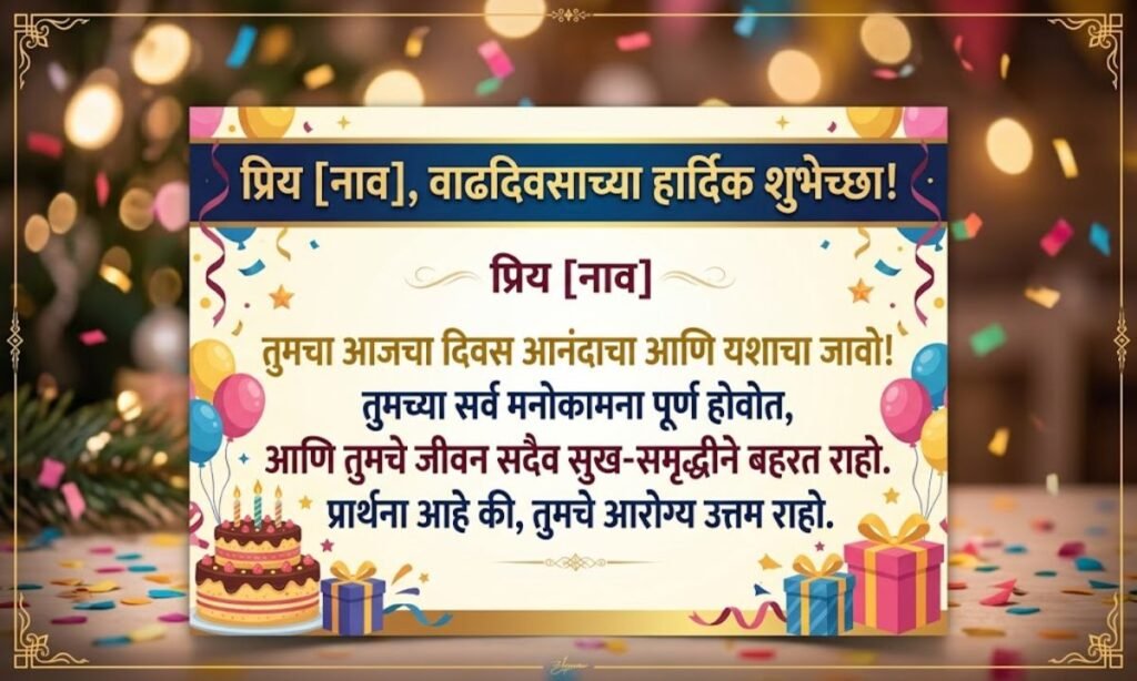 नावासह वैयक्तिक Birthday Wishes in Marathi (Personalized Messages)
