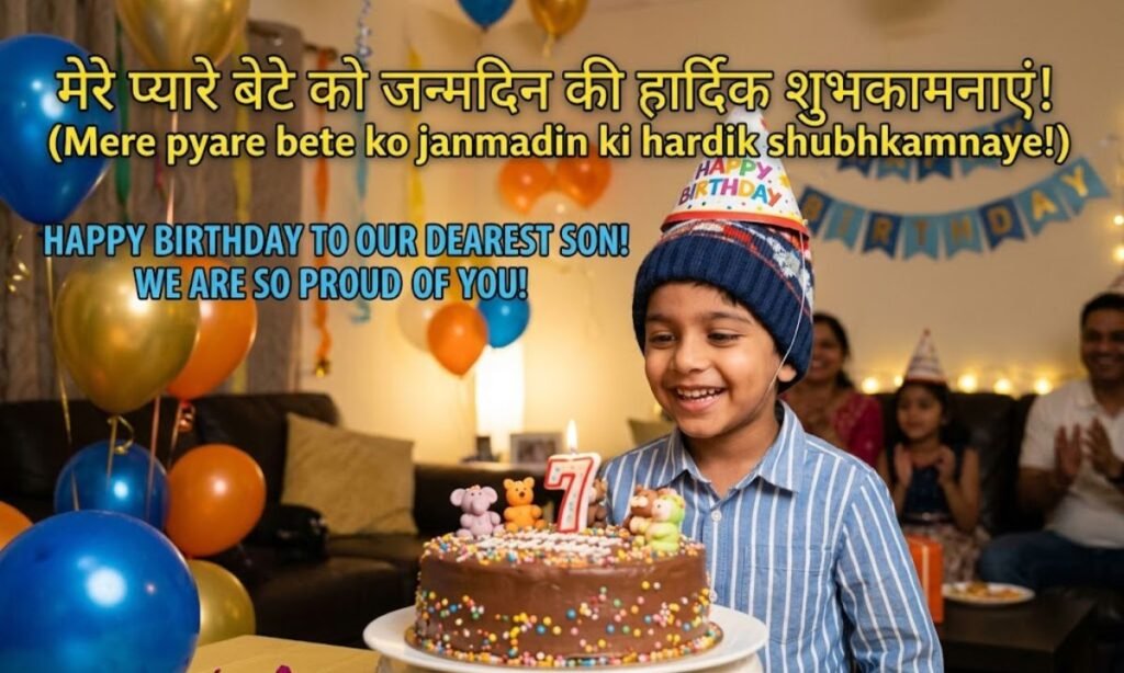 Bete Ke Liye Birthday Wishes in Hindi English Text