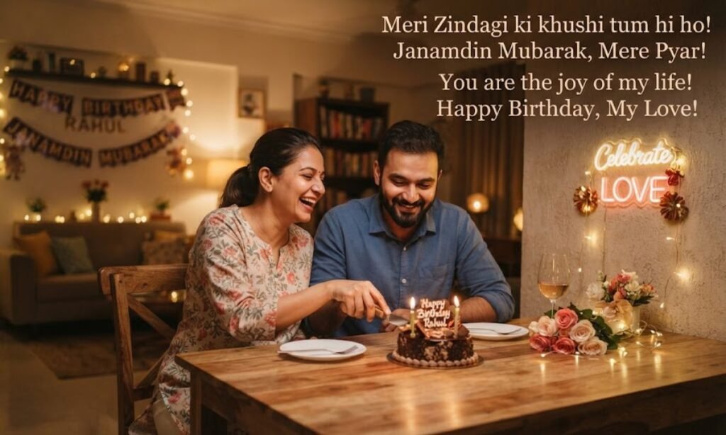 Husband Birthday Wishes In Hindi English 2 Line